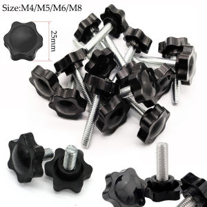 5/10pcs M4 M5 M6 M8 Thread Star Shaped Head Thread Clamping Screw Bolt Knob For Industry Equipment Plastic Carbon Steel