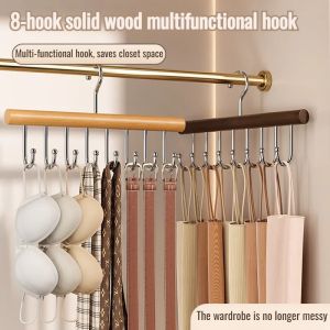 Multifunctional Solid Wood Dormitory Rotatable Underwear Rack