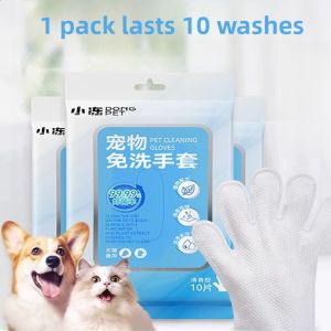 MONLEYTA | Pet Grooming Gloves For Cats And Dogs No-Wash Bathing Foot Wiping Hair Removal Odor Eliminating Cleaning Dry Washing Wet Wipes Supplies