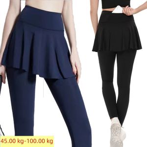 Plus Size Yoga Pants Fake Two-Piece Backing Culottes Sports Pants Summer Wear Fat Sister 100.00kg Running Fitness Pants Quick-Drying