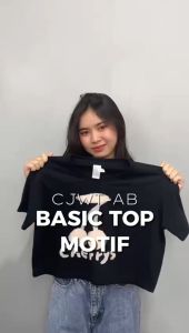 MiuWu Crop Top Wanita Oversize Import Korean Style AB