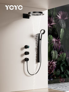 YCYC Concealed Shower Embedded Shower Set Creative Normcore Hot and Cold Copper Knob Hot Melt into Wall For Home