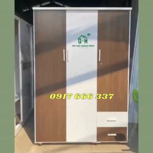 TỦ QUẦN ÁO NHỰA ĐÀI LOAN 3 CÁNH TRẮNG NÂU 1M8X1M2X45CM ẢNH THỰC TẾ - GIAO NHANH HỎA TỐC
