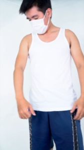 Áo lót nam cotton ba lỗ sát nách trắng hanoisimex thấm hút mồ hôi tốt VNO04