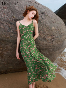 3COLOUR·S | Summer New Flower Print A-Line Sleeveless Long Dress