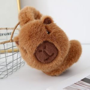ที่ปิดหูตุ๊กตาคาปิบาร่านุ่มสบายสำหรับผู้หญิง - ดีไซน์การ์ตูนน่ารัก พับเก็บได้และให้ความอบอุ่น อุปกรณ์เสริมสำหรับฤดูหนาวที่สมบูรณ์แบบ