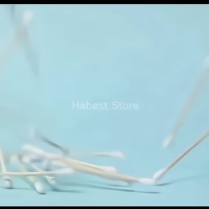 🌟[100Pcs± ]🌟 Bamboo Cotton Buds Cotton Swabs Medical Ear Cleaning Wood Sticks