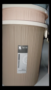 Simple Household Pressure Ring Trash Can Round Plastic Trash Can For Office Kitchen And Bathroom Basurahan Recycle Bin