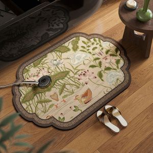 VIKAMA Absorbent Anti-Slip Bath Mat — Easy-Clean Foot Mat for Bathroom Entrances Toilets and Washrooms decoration