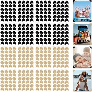 สติกเกอร์กระดาษคราฟท์ติดมูมสไตล์วินเทจแบบทำมือสำหรับสติกเกอร์ติดมูมสมูดภาพอูปกรณ์อัลบั้มรูปมีกาวในตัวสติกเกอร์มูม