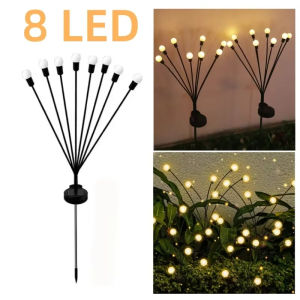 Solar Firefly Lights 4 Packs 6/8/10 LED Lights Outdoor Garden Path Lights For Yard Courtyard Outdoor Lawn Wedding Decorations