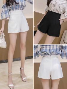 กางเกงขาสั้นผู้หญิงสไตล์เกาหลีฤดูใบไม้ผลิและฤดูร้อน กางเกงขายาวเอวสูงหลวมๆ ทรง a ทำงานลำลอง กางเกงขายาวผู้หญิงสไตล์เกาหลี