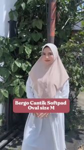 Hijab Cantik Instan Soft Pad Oval Size M /Hijab Daily Soft pad Jersey Oval