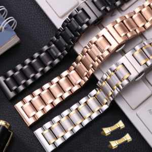 สายนาฬิกาข้อศอกแบบแบนปลายโค้งสายนาฬิกาข้อมือ12 14 15 16 17 18 19 19 20 21 22มม. 23 24มม. สร้อยข้อมือตัวล็อกแบบผีเสื้อสายนาฬิกาสแตนเลสพร้อมเครื่องมือ