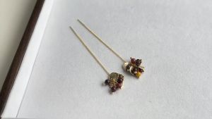 [157] Original design handmade ear wires plated with 14K earring Vintage palace style ear wires