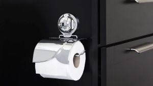 FECA E10 No-Drill Suction Tissue Roll Holder – Waterproof Strong Suction Fits Standard Rolls (0.5kg)