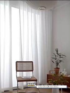 1pc ผ้าม่านโปร่งแสงตาไก่ ผ้าม่านผ้ากอซ ความเรียบง่ายทันสมัย (Bakhome)