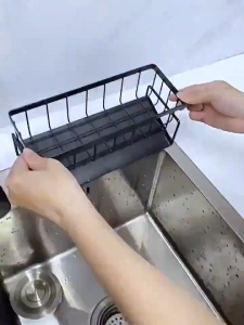 HomeVibe Kitchen Sponge Holder Home plastics Sink Drain Rack Soap Drainer Towel Rack Shelf Organizer bathroom Storage Accessories