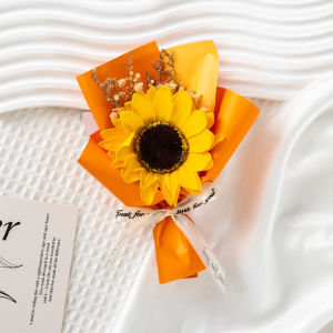Creative Festival Sunflower Bouquet Soap Flowers Dry Flowers Simulation Mini Bouquet Everlasting Flowers Gift Box Decoration