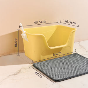 Mabalo Extra Large Open Style Semi-Closed Cat Litter Box Cat Toilet Prevent Spill Pet Supplies Cat Sand Pan Special Large Size