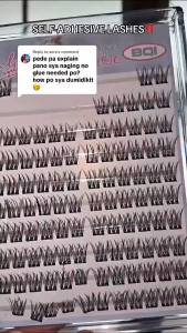 【No Need Glue!】BQI 100-120 Cluster Self-Adhesive New Upgraded Softer Lashes Glue-Free 10-12mm Lashes