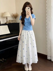NIUVIES | Short Petite Women Summer Floral Dress T-Shirt Set