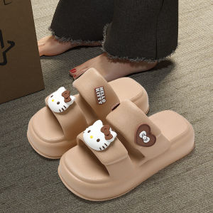 HelloKitty Womens Slippers Summer Outdoor Wear Thick Bottom Home Increase Height Sandals Comfortable Indoor Casual Flats