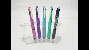 MROOFUL | 2pc Creative 5in-1 Erasable Gel Pen 0.7mm Blue Black Red Green Magic Refills 0.5mm Mechanical Pencil Writing Painting Stationery