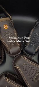 Spako Made in Malaysia Men Faux Leather Mules Sandal XL Size Size 6-12 By Shoe Factory Malaysia