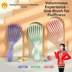 Magic Shell Comb Womens Special Rib Bone Comb Banana Leaf Comb No Tangle Smooth Hair Comb 2084 Back Comb Massage Comb