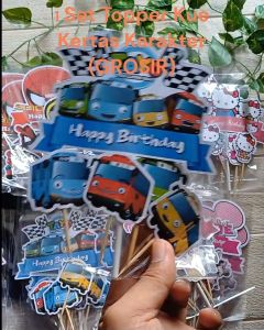 1 Set Topper / Hiasan Kue Ulang Tahun Karakter Murah Isi 5 (GROSIR)