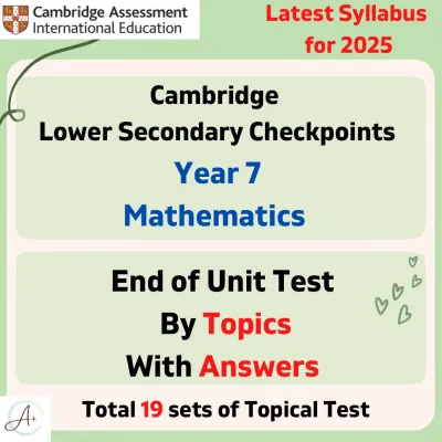 Year 7 Math Cambridge Lower Secondary Topical Test Papers with Answers | Hardcopy | Year 7 Checkpoint Revision Book