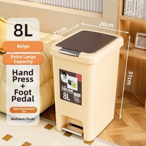 MEIZHUFU | Foot Pedal Large Capacity Covered Trash Bin