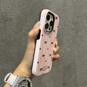 Pink Butterfly Knot Phone Case for Apple 15 pro Max Filin Two-In-One 14 pro New Model 13 Anti-Fall 12 Protective Cover 14 Personality 11 Niche