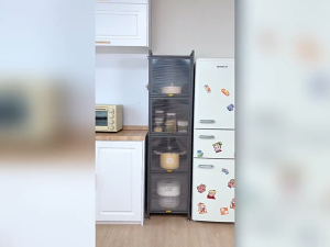YOYO Narrow Gap Storage Cabinet | Dust-Proof Kitchen Storage Cabinet | Kitchen High Cabinet | Kitchen Refrigerator Slit Organizer | 40kg Per Shelf