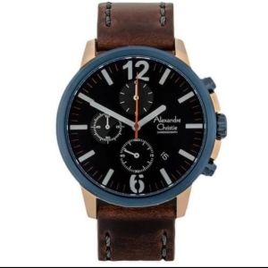 Jam Tangan Pria Alexandre Christie 6267MC Tanggal Chrono Aktif Tali Kulit Analog Original