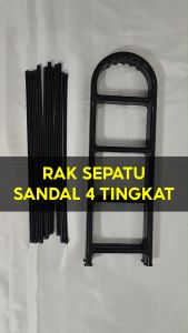 ONE-C807 Rak Sepatu Sandal 4 Tingkat Penyimpanan Multifungsi Bahan Plastik / Rak Susun Portable Tempat Sepatu Home Organizer Shoe Rack