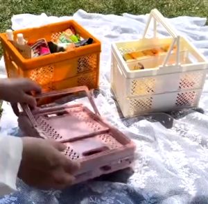 KERANJANG LIPAT BELANJA SERBAGUNA / BOX TEMPAT KOTAK PENYIMPANAN SABUN KOSMETIK ATK BUKU SNACK BUMBU DAPUR