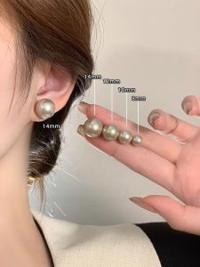 Shijia Bright Champagne Pearl Earrings Female 925 Silver Niche Style Ear-Caring New Studs 2024 Best Selling Earrings