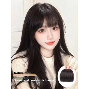 MONLEYTA | Airy Thin Cartoon Bangs Real Hair Forehead Super Light Anime Internet Celebrity Natural Face Shaping Ultra Thin French Style
