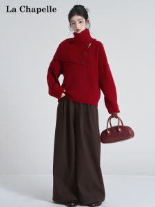 La Chapelle | Christmas Red Winter Knitted Set Sweater & Scarf