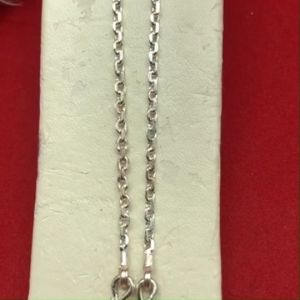 สร้อยคอเงินลายโซ่คตกิต ตะขอตัวเอ็ม ความยาว 18 นิ้ว ชุบเงิน ใส่อาบน้ำได้ ใส่ในชีวิตประจำวันได้ ถ่ายรูปจากสินค้าจริง พร้อมส่ง