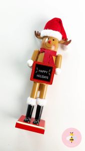 Pinky Bee Dekorasi Natal Nutcracker Reindeer Rusa 36cm 67414200