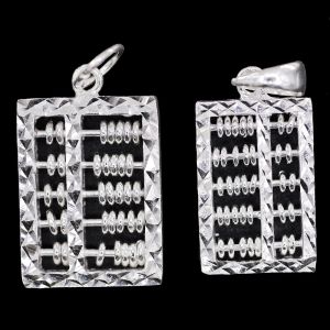 Silver 925 Beads for DIY Necklace Jewelry Making Sterling Silver 925 Pendant Bead 11x17mm-14x18mm Abacus Shape with Movable Bead L2-03041