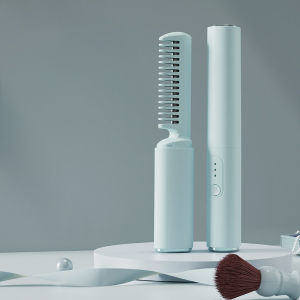 เครื่องหนีบผมไร้สายแบบ USB พร้อมฟังก์ชั่นม้วนผมและหนีบผมตรง 2-in-1 แบบพกพาสำหรับเดินทาง ชาร์จซ้ำได้ ลดการชี้ฟู