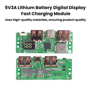 Gaqqee | Mô-đun Pin Lithium-Ion Sạc Nhanh 5V 3A Với Màn Hình Kỹ Thuật Số Hỗ Trợ Sạc Type-C & Micro USB Bảo Vệ An Toàn Cho Điện Thoại Di Động