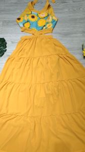 Đầm Maxi Khoéc Eo Lụa Phối Voan Lót Có Mút Đi Biển Du Lịch Chụp Ảnh Sống Ảo Cực Sang Bin Sports MA035