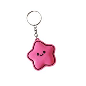 Cute 3D Printed Star Clicker Fidget Keychain Stress Relief Fidget Toy Backpack Pendant Anti-anxiety Squeeze Decompression Gift