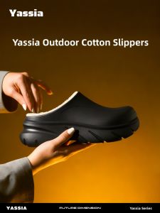 Thickened Fleece Slippers Autumn Winter Home Wear Men Women Waterproof Cotton Slippers Couple Slippers Casual Style EVA Material