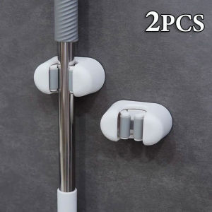 YESPERY 2Pcs Wall Mounted Mop Organizer Holder Waterproof Mop Storage Rack Broom Hanger Hooks Household Tools